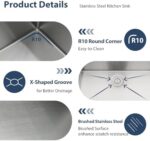 Lordear 33 Drop In Kitchen Sinks Worktation - 33x19 Drop Kitchen Sink 16 Gauge 304 Stainless Steel - Image 4