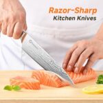 Sunnecko Knife Set with Block and Sharpener - Image 11