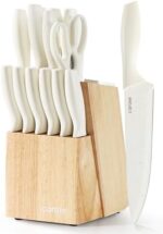 CAROTE 15Piece Knife Set, Kitchen Knife Block Set