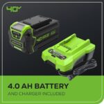 Greenworks 40V 16" Cordless Lawn Mower, Ultra-Light Push Mower with 4.0Ah Battery & Charger - Image 9