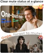 Bluetooth Headset, Wireless Headset with Mic for Work, Qualcomm Chipeset Dongle - Image 6