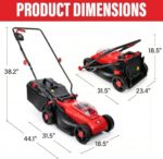 MZK 20V 13" Electric Lawn Mower, Brushless Cordless Lawn Mower with 4-Position Height Adjustment - Image 2