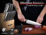 Huusk Knife Set with Block and Sharpener, 14 Pcs Japanese Stainless Steel Kitchen Knife Sets Dishwasher Safe, Sharp Silver Professional Knives Set with Box for Kitchen, Christmas Gifts for Men Women: Home & Kitchen - Image 9