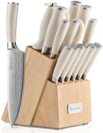 Sunnecko Knife Set with Block and Sharpener