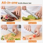 Sunnecko Knife Set with Block and Sharpener - Image 14