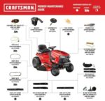 CRAFTSMAN 42" Gas Riding Lawn Mower with 17.5 HP* Briggs and Stratton Single-Cylinder Engine, Gas Lawn Tractor with 7-Speed Transmission, Red/Black (13AN77XSA93) - Image 7