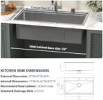 Lordear 33 Drop In Kitchen Sinks Worktation - 33x19 Drop Kitchen Sink 16 Gauge 304 Stainless Steel - Image 7
