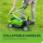Greenworks 40V 16" Cordless Lawn Mower, Ultra-Light Push Mower with 4.0Ah Battery & Charger - Image 8