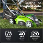 Greenworks 40V 16" Cordless Lawn Mower, Ultra-Light Push Mower with 4.0Ah Battery & Charger - Image 3