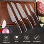 Sunnecko Kitchen Knife Set 5 Piece Chef Knife Set Professional High Carbon Stainless Steel - Image 3