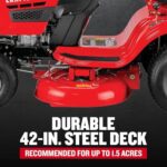 CRAFTSMAN 42" Gas Riding Lawn Mower with 17.5 HP* Briggs and Stratton Single-Cylinder Engine, Gas Lawn Tractor with 7-Speed Transmission, Red/Black (13AN77XSA93) - Image 4