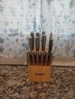 Huusk Knife Set with Block and Sharpener, 14 Pcs Japanese Stainless Steel Kitchen Knife Sets Dishwasher Safe, Sharp Silver Professional Knives Set with Box for Kitchen, Christmas Gifts for Men Women: Home & Kitchen - Image 15