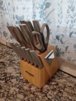 Huusk Knife Set with Block and Sharpener, 14 Pcs Japanese Stainless Steel Kitchen Knife Sets Dishwasher Safe, Sharp Silver Professional Knives Set with Box for Kitchen, Christmas Gifts for Men Women: Home & Kitchen - Image 16