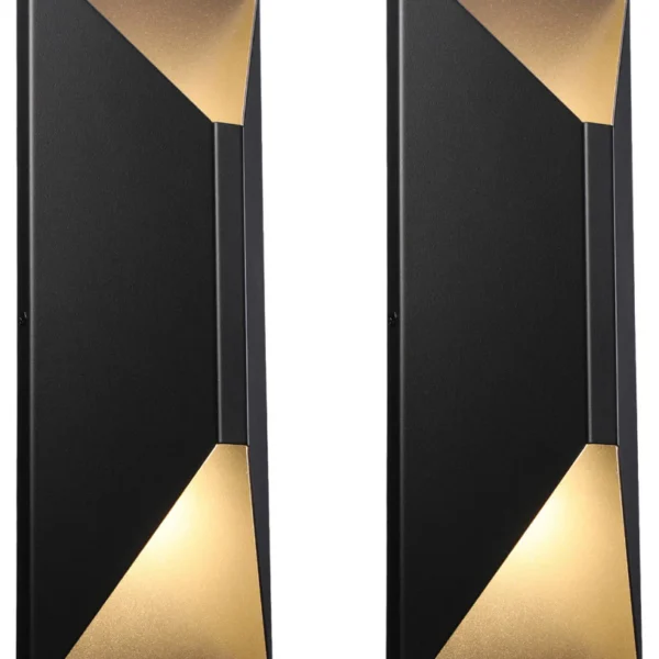 LEONLITE 2-Pack LED Outdoor Up Down Wall Light, 3000K Warm White