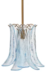 Cala 1-Light Blown Glass Pendant, Blue