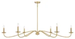 6-Light Chandelier, Matte Black, Natural Brass - Image 2