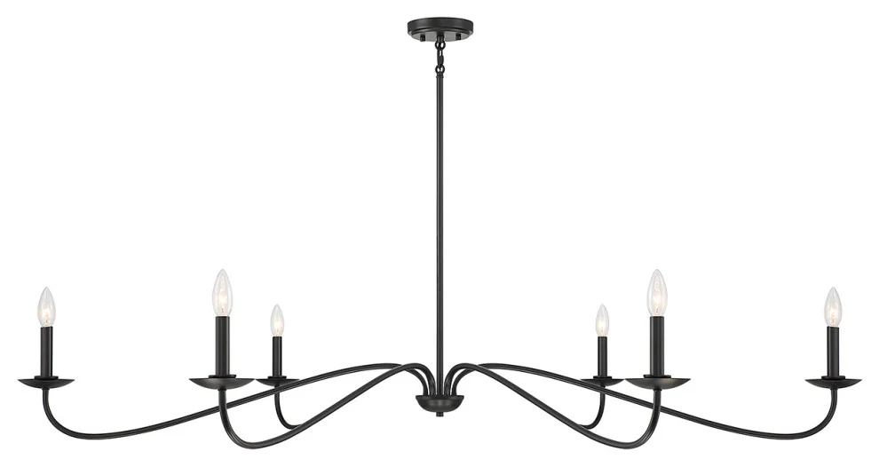 b26af563-3525-48b9-bf02-c8a7d15e4356 6-Light Chandelier, Matte Black, Natural Brass - Image 1