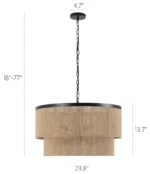 GetLedel 23.8" 6-Light Dimmable Handwoven Drum Chandelier, Oil Rubbed Bronze - Image 6