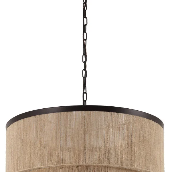 GetLedel 23.8" 6-Light Dimmable Handwoven Drum Chandelier, Oil Rubbed Bronze