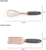 7-Piece Kitchen Gadgets Set Copper Coated Stainless Steel Utensils with Soft Touch Handles, Garlic Press Whisk Cheese Grater (Color : B) (B) - Image 2
