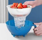 All-in-1 Vegetable Chopper, Fruit Slicer & Cheese Grater, Multi Blade French Fry Cutter & Veggie Dicer, Kitchen Gadgets for Vegetables, Nuts - Image 5