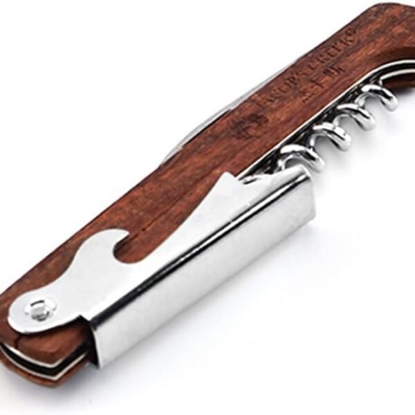 Jar Opener Stainless Steel Can Opener Wine Opener Bar Tools for Kitchen Gadget Bottle Opener Corkscrew (Color : D) (Brown)
