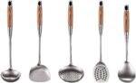Kitchen Utensils Set，Cooking Utensils Spoons for Cooking Spatulas Stainless Steel Cooking Utensils Gadgets Spatulas Spoons 5 Pieces Sets Kitchen Tools