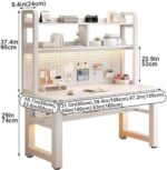 Wall Mounted Folding Table Floating Table Adjustable Steel Bracket,(Ergonomic Gaming Desk with Bookshelf & Pegboard 47.2" Home Office Workstation Stylish Wooden Desk for PC Gamers & Product - Image 5