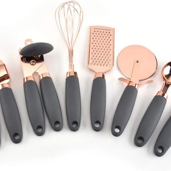 Shovel Spoon Set 7 Pcs Kitchen Gadget Set Stainless Steel Baking Cooking Utensils Ice Scream Spoon Peeler Garlic Press Cheese Grater Whisk Home Kitchen
