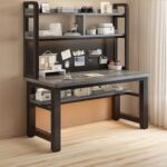Wall Mounted Folding Table Floating Table Adjustable Steel Bracket,(Ergonomic Gaming Desk with Bookshelf & Pegboard 47.2" Home Office Workstation Stylish Wooden Desk for PC Gamers & Product