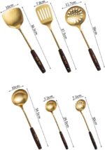Kitchen Utensils Set，Cooking Utensils Gadgets Spoons for Cooking Spatulas 304 Stainless Steel Cooking Utensils Spatulas Spoons Kitchen Tools 6 Pieces Sets - Image 5