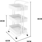 Kitchen Storage Rack Kitchen Storage Racks Parlor Bathroom Office Shelf Gadget Stainless Steel Holder Trolleys Food Clothes Sundry Organizer 3-Layer Storage Shelves (Color : Gold) (Black) - Image 2