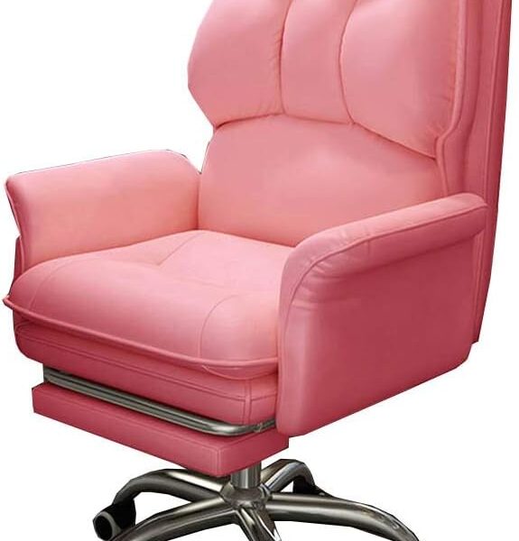 Office Products Adjustable Computer Chair Home Office Chair Backrest Lift Swivel Chair Comfortable sedentary boss Chair Dormitory Gaming Seats (Color : Pink, Size : 6041(114~126) cm)