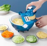 All-in-1 Vegetable Chopper, Fruit Slicer & Cheese Grater, Multi Blade French Fry Cutter & Veggie Dicer, Kitchen Gadgets for Vegetables, Nuts - Image 3