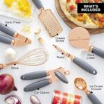 7-Piece Kitchen Gadgets Set Copper Coated Stainless Steel Utensils with Soft Touch Handles, Garlic Press Whisk Cheese Grater (Color : B) (B) - Image 6