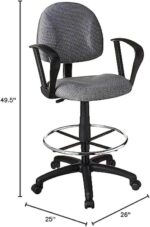 Office Chair, Office Products Ergonomic Works Drafting Chair with Loop Arms, Gaming Chair, Office Furniture, Computer Chair(Grey) - Image 4