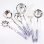 Cooking Spatulas Spoons 7 Pieces Sets 304 Stainless Steel Cooking Utensils Draining Spoons Gadgets Kitchen Cookware - Image 3