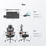 Newtral Ergonomic Office Chair with Fully Adaptive Lumbar Support, 136°Tilt Function, Computer Desk Chair with Soft 4D Armrest, Adjustable Headrest (Supreme with Laptop Tray, Black) - Image 7