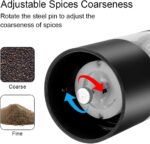 Kitchen Accessories Seasoning Bottle Gadget Electric Automatic Pepper Salt Mill Spice Grinder with LED Light - Image 2