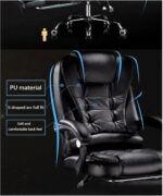 Gaming Chair, Products PU Leather 01 uter Chair Office Home Swivel Massage Chair Lifting Adjustable Chair with Footrest,E - Image 3