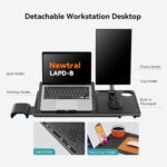 Newtral Ergonomic Office Chair with Fully Adaptive Lumbar Support, 136°Tilt Function, Computer Desk Chair with Soft 4D Armrest, Adjustable Headrest (Supreme with Laptop Tray, Black) - Image 5