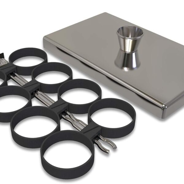 Rattleware Stainless Steel Egg Rings Commercial-Grade Egg Fryer Ring for Frying Eggs – Durable Metal Round Rings with Heat-Resistant Handle – Breakfast Kitchen Gadgets and Egg Cooker (8 Ring Set)