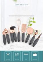 Shovel Spoon Set 7 Pcs Kitchen Gadget Set Stainless Steel Baking Cooking Utensils Ice Scream Spoon Peeler Garlic Press Cheese Grater Whisk Home Kitchen - Image 5