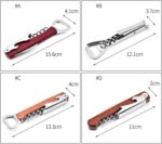 Jar Opener Stainless Steel Can Opener Wine Opener Bar Tools for Kitchen Gadget Bottle Opener Corkscrew (Color : D) (Brown) - Image 3