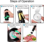 Kitchen Accessories Seasoning Bottle Gadget Electric Automatic Pepper Salt Mill Spice Grinder with LED Light - Image 4