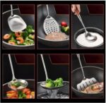 Kitchen Utensils Set，Cooking Utensils Spoons for Cooking Spatulas Stainless Steel Cooking Utensils Gadgets Spatulas Spoons 5 Pieces Sets Kitchen Tools - Image 4