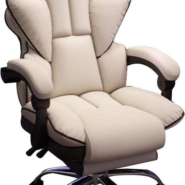 Office Products Dormitory Bedroom Computer Chair Home Gaming Chair Comfortable Long-Term Sitting Reclining Sofa Backrest Chair Ergonomic Office Desk Seat Chair(Beige)
