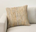 Woven Leather Pillow Cover
