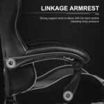 GTPLAYER Gaming Chair, Computer Chair with Footrest and Lumbar Support, Height Adjustable Game Chair with 360°-Swivel Seat and Headrest and for Office or Gaming (Pearl White) - Image 4