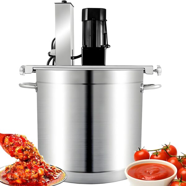 Adjustable Speed Automatic Food Mixer with Scraper for Hot Pot Seasoning, Soups, Sauces & Dips - Perfect Kitchen Gadget for Effortless Cooking and Meal Prep
